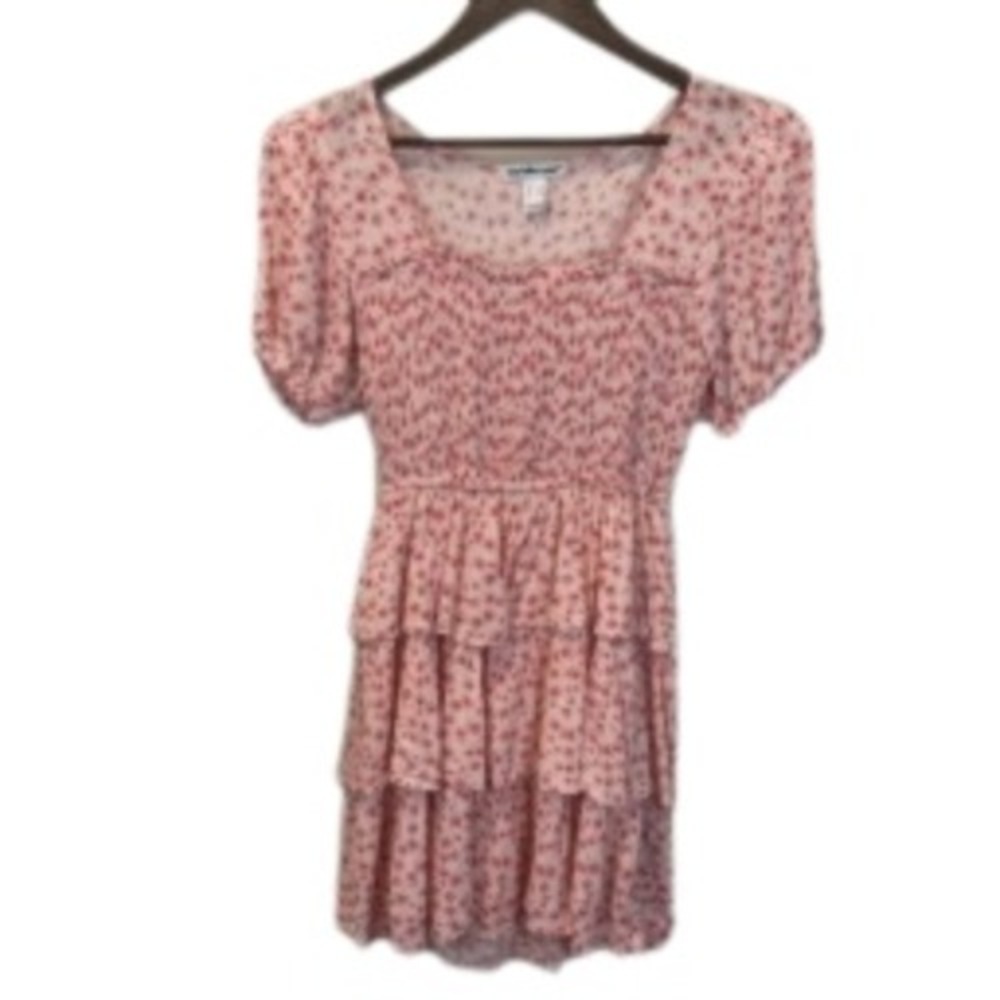 Vintage Charlotte Russe Pink Floral Babydoll Mini Dress Size Medium‎